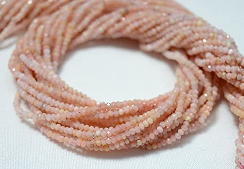Perles d'opale rose de 1.80mm facettées en rondelle LKBEADS de 13 pouces