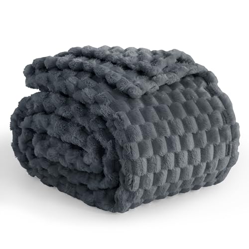 Aisbo Kuscheldecke Flauschig Decke Dunkelgrau - Fleecedecke 150x200 cm XL als Sofadecke Couchdecke, Weich Kuschelige Wohndecke für Wohnzimmer Deko...