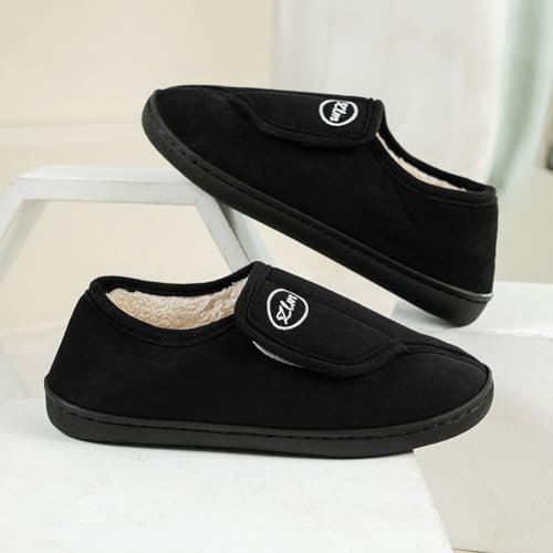 Orgonite Mens Womens Diabetic Shoes, Wide Width Adjustable Edema Shoes, Warm Plush Fleece Walking Wide Sneakers, Walking Shoes Widening Elderly Shoes for Plantar Fasciitis Swollen Feet2