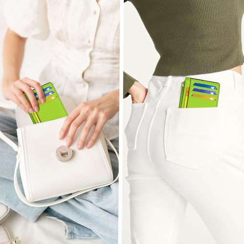 Image of Tipmile Womens Credit Card Holder Wallet, Small Slim RFID Blocking Sleeve | Mini Tiny Cute ID Case, Minimalist Zipper Pocket Wallet, Thin Coin Purse, Mothers Gift