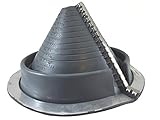 EAGLE 1 EPDM Flexible Roofing Pipe Flashing Retrofit Split Zipper Boots - On Site Adjustable Roof Pipe Jack Boot with Round Base (Multiple Sizes) (No. 2)