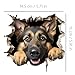 Decorative Decals 3D German Shepherd Car Sticker Set, Vinyl Material, Suitable for Decorating car Bodies, Windows, Rear Windshield, Bumpers, Walls, laptops, and suitcases 2-Piece#PDDM-1