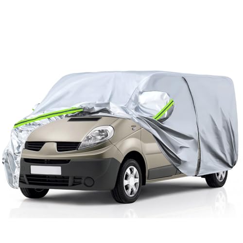 Opaltool Telo Copriautoda da Esterno per R-enault Trafic 2010-2023, LWB Copertura Completa per Auto con Cerniera della Porta, Serratura e Bande Antivento per la Protezione dalla Pioggia,Neve,Sole