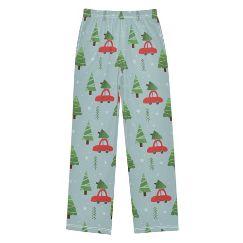 ZZKKO Car and Christmas Tree Boys Pants for Kids Jogger Pants with Pockets S-XL