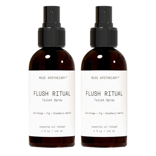 Muse Apothecary Flush Ritual - Aromatic &amp; Refreshing Toilet Spray, Use Before You Go, 4 oz, Infused with Natural Essential Oils - Cara Orange + Fig + Blackberry Vanilla, 2 Pack