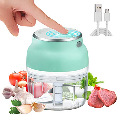 MIGECON Electric Food Chopper Mini Garlic Chopper with USB?Portable Small Food Processor for Garlic/Chili/Ginger/Onion.(150ml)