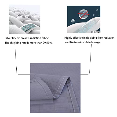 Grounding Fitted Sheet Kit, Conductive Sheet With Silver Fiber, Grounding Cord, Grounding Bed Cover For Efficient Sleep, Reduce Stress Natural Health,Grey (Queen) #TOP3