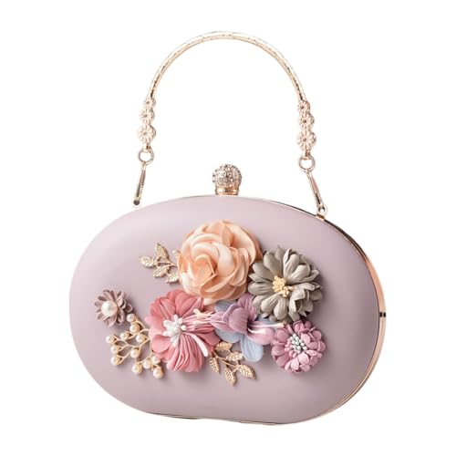 Sac de soirée floral violet spacieux avec organiseur pour fête