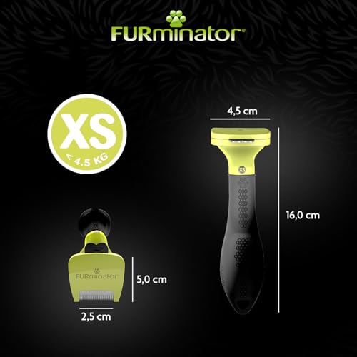 FURminator deShedding-Tool Hund Größe XS Langhaar - Hundebürste für sehr kleine Hunde zur Entfernung der Unterwolle - Verbessertes Design