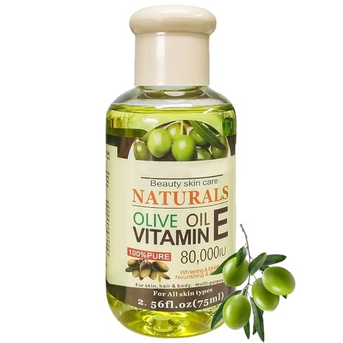 ARCHIDATE Olive Oil with Vitamin E for Face Anti Aging, Reduce Wrinkle & Fine Line, Improve Elasticity, Firm Skin, Organic Cold Pressed Olive Oil Long-lasting Hydration Skin, Moisturizer for Skin,Hair