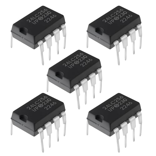Micro Traders 5Pcs Memory Chips Module 24LC256-I/P Suitable for DIY Circuit Boards DIP-8