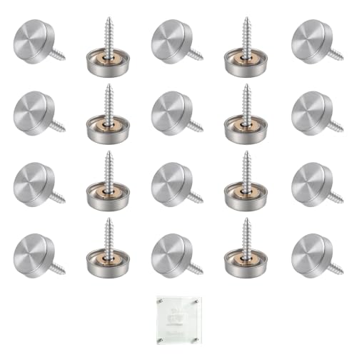 20 Pièces Vis De Miroir En Acier Inoxydable,Capuchons Décoratifs,Couverture Clous Poli,Clous De Couverture,Cache Vis Miroir Décoratif Capuchons Pour Tables De Miroir,Plaques De Bain,Armoires