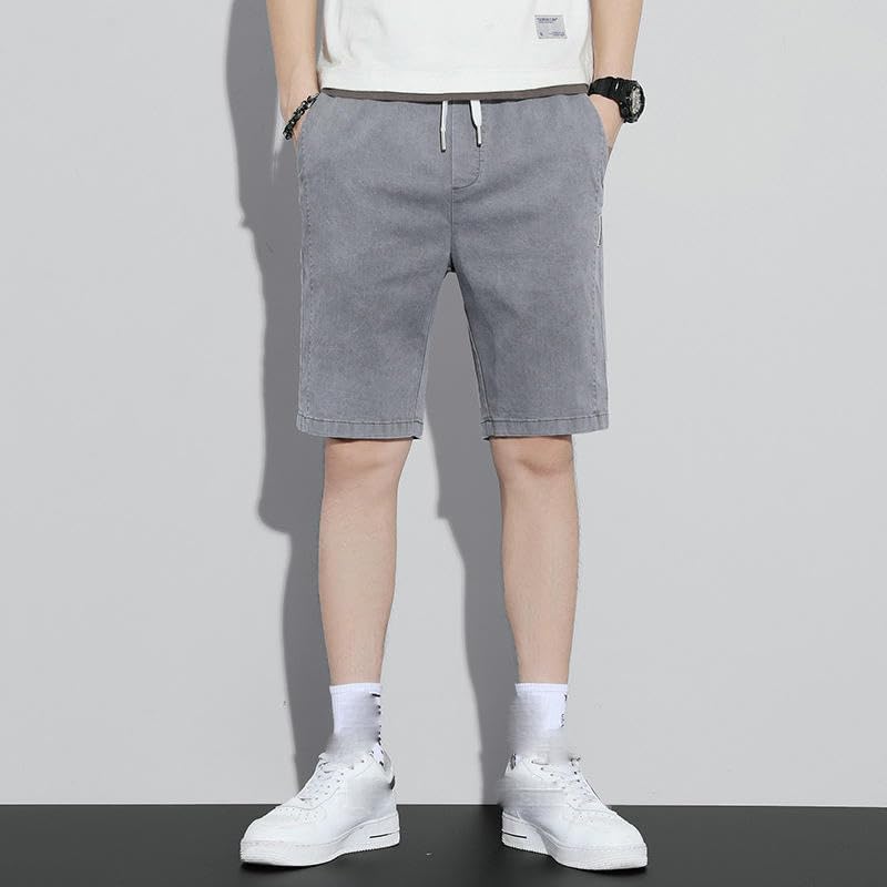 USTZFTBCL Summer Men's Thin Casual Versatile Mid-Length Elastic Loose Sports Shorts