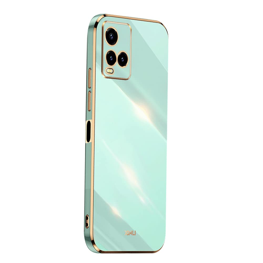 EASSGU Custodia In Silicone TPU Per Vivo Y16 (6.51 Pollici) – Cover Protettiva Morbida Con Telaio Galvanico – Colore Verde