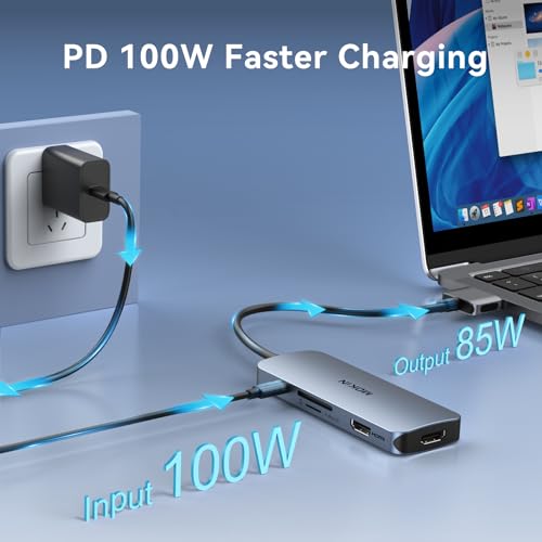Image of Docking Station for MacBook Pro Air,USB C Docking Station Dual Monitor,Dual HDMI Adapter Hub for Mac MacBook Pro with 2 HDMI(4K @60Hz), 3 USB3.0,SD TF Card Reader and 100W PD USB C Port