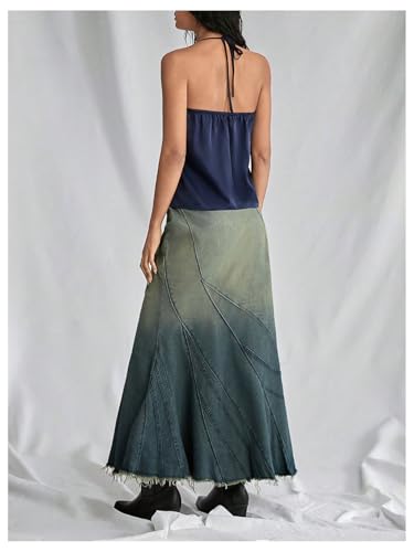 SweatyRocks Women's Ruched Satin Halter Tops Sleeveless Summer Camisole Going Out Top2