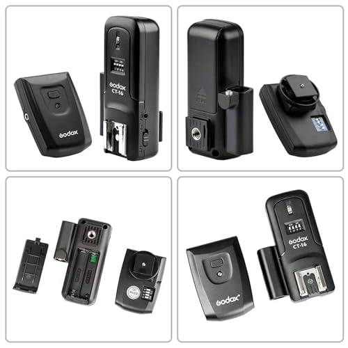 Godox CT-16 Wireless Radio Flash Trigger Receiver Kit, 16 Channel 433MHz Wireless Flash Trigger Kit (1x Transmitter+3X Receiver), Compatible for Canon Nikon Pentax DSLR Camera