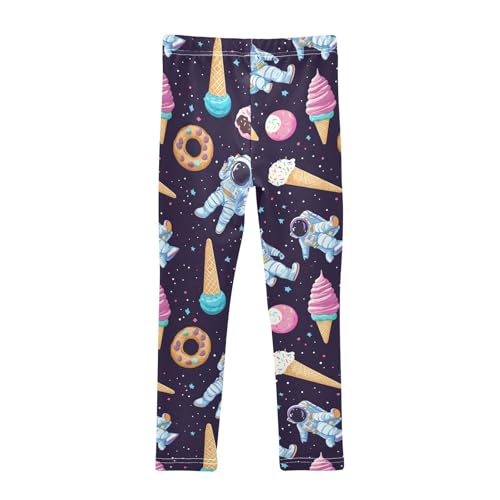 Wusikd Astronauts Space Girls' Leggings Toddler Doodles Cookies Kids Yoga Pants Dance Active Tights 4T2