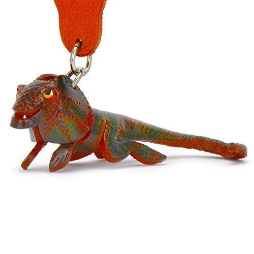 Preisvergleich Produktbild Monkimau Schlüsselanhänger Echsen Reptilien Figur aus Leder