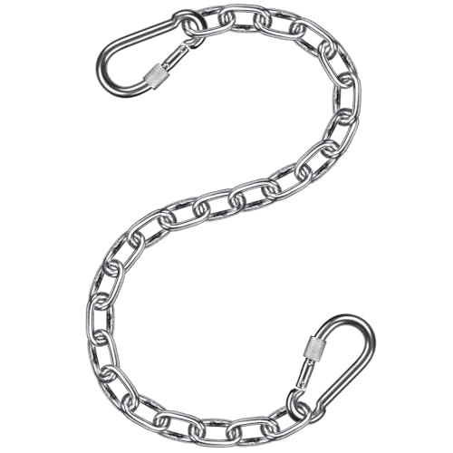 BeneLabel 1Pcs 29 inch Stainless Steel Hanging Chair Chain Kit with 2 Carabiners - 1000 LB Capacity - Adjustable Length - Indoor & Outdoor Use - for Hammock, Swing, Punching Bag & More