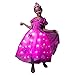 QooGoo Girls Princess Costume Dress LED Light up Fancy Dresses Up Cosplay Party Dress Red Butterfly Pink(Rose Red, 4-5T)