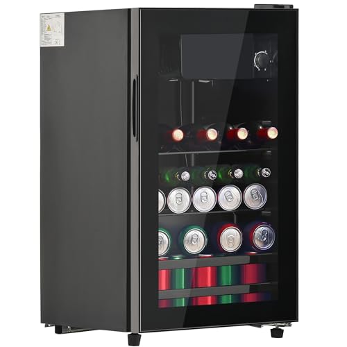 Rtopsu Mini Frigo 76 L (3L Congelato + 73L Refrigerato), Frigorifero per Hotel Ufficio Casa, 106 kWh/Anno, Temperatura Regolabile, Classe F, 43dB, 71,6x43,5x40 cm, Nero
