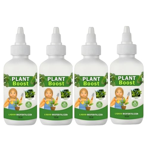 GROSSAMER Organic Plant Boost Liquid Biofertilizer 100 Ml | 100% Organic | Plant Booster for Speed Growth | Healthy Roots & Speed Growth Natural Fertilizer for Indoor & Outdoor Plants (Pack Of 4)