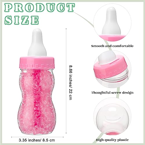 Image of Roowest 512 Pcs Baby Shower Games Guess How Many Pacifiers Sign 100 Small Guessing Games 10 HB Pencils 750ml Milk Bottle 400 Acrylic Pacifiers Decoration for Guest Gender Reveal(Pink,Animal)