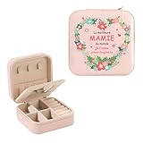 Cadeau parfait: Cette boîte à bijoux mesure 10 x 10 x 5 cm et pèse seulement 120 grammes. Léger et compacte, ce format se glisse facilement dans un sac à main, une valise ou une trousse de toilette, idéal aussi bien pour un usage domestique que pour des voyages, déplacements professionnels, week-ends ou séjours d'affaires. Cette boîte à bijoux fete des grands meres constitue un cadeau fete mamie, cadeaux fete des mamies, cadeau grand mere, cadeau fete des grand mere, cadeau mamie anniversaire