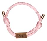 Butzon & Bercker altrosa Textilarmband mit Fisch-Anhänger: Sei behütet auf all deinen Wegen. Christlicher Schmuck zur Kommunion, Taufe oder Geburtstag. Kinderarmband in Geschenkverpackung