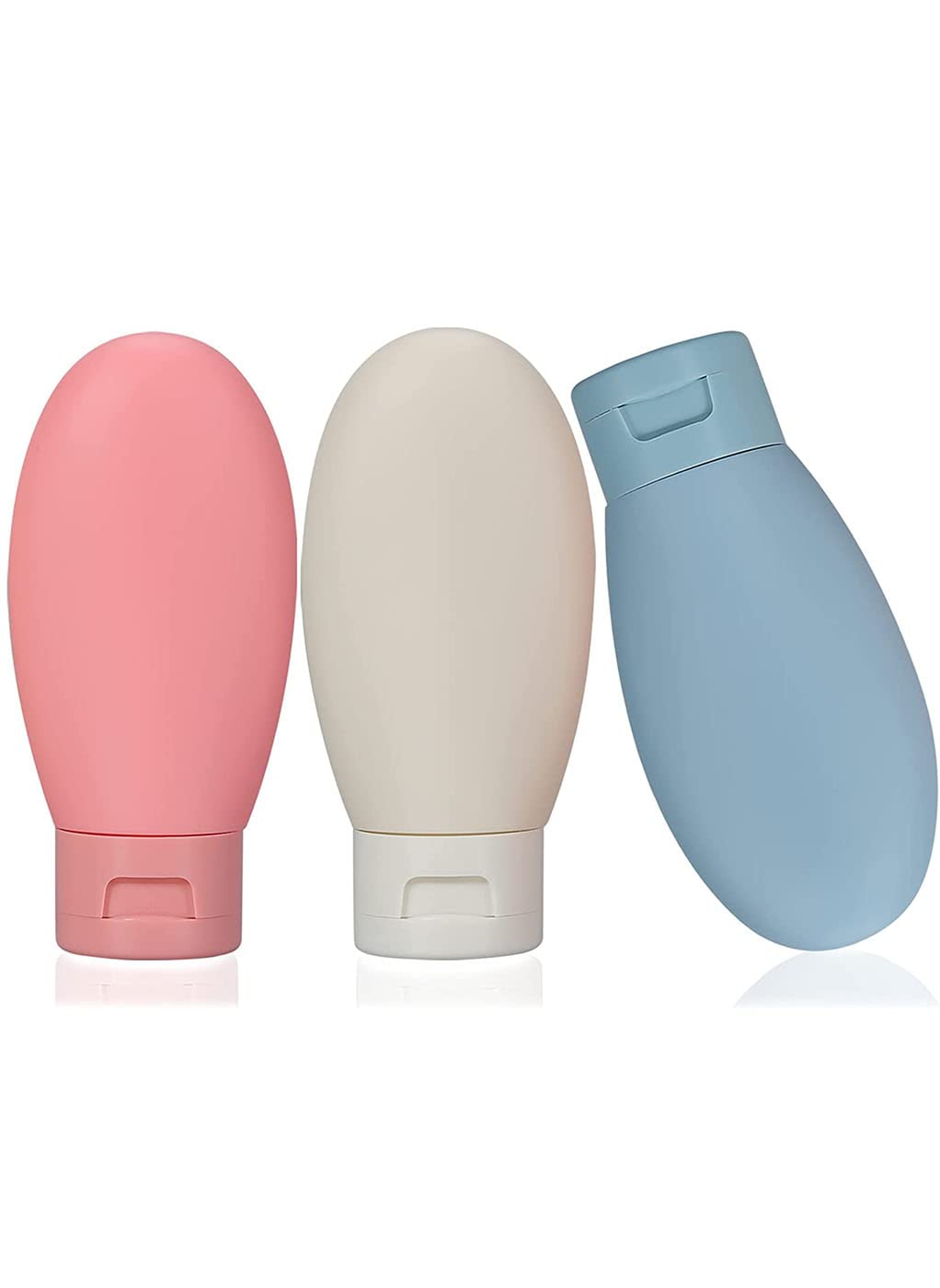 VicJoye 3 Pcs Travel Bottle, 60 ml Leak Proof Refillable Squeezable Containers Set with Label and Transparent Carry Bag for Liquid Shampoos, Soap and Toiletries