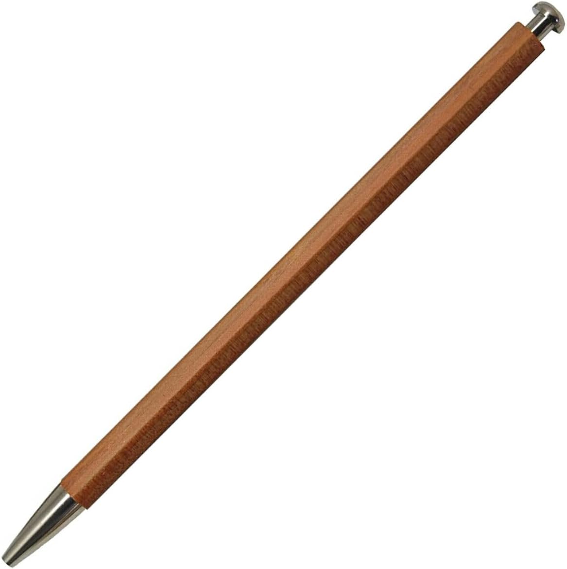 Kitaboshi 2mm Mechanical Pencil, Wooden Barrel, #1 B, Black Lead, 1ea (OTP-580N), Natural Wood Color