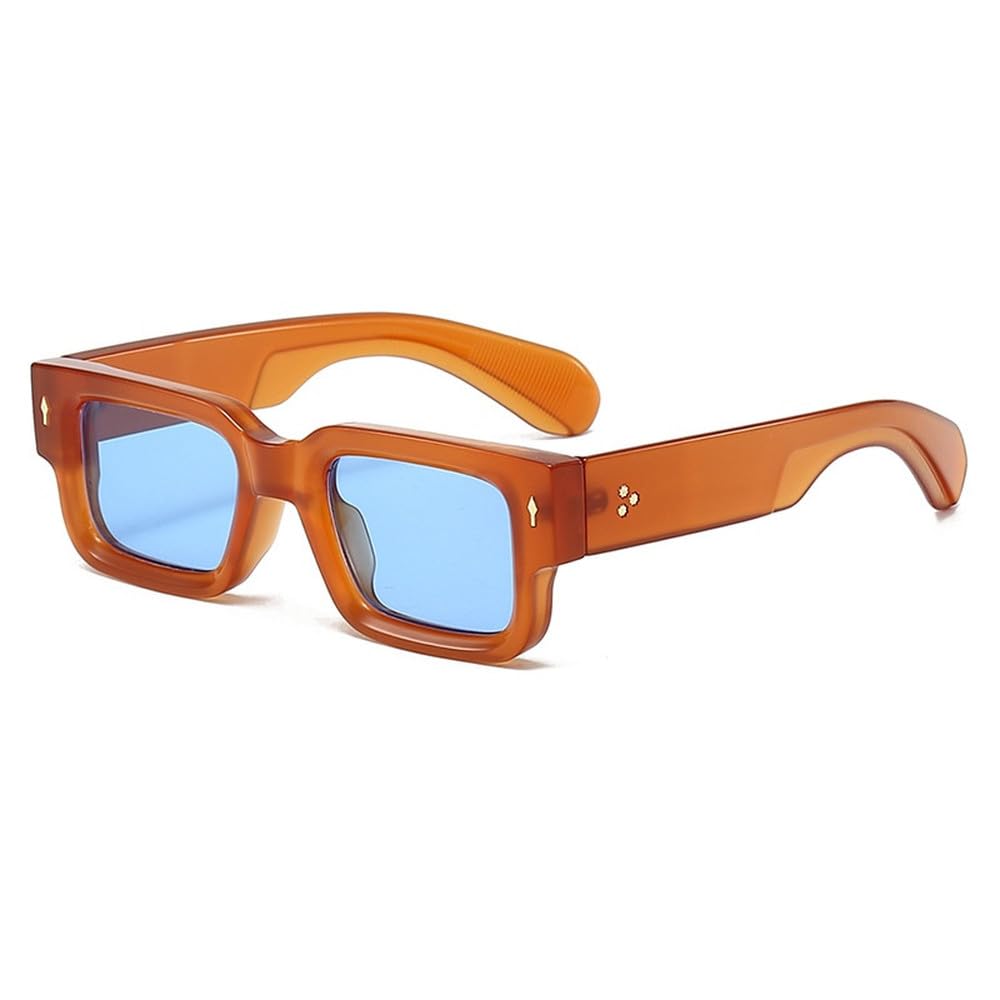 Occhiali da sole spessi alla moda per uomo e donna, occhiali da sole retrò con rivetti di tendenza.