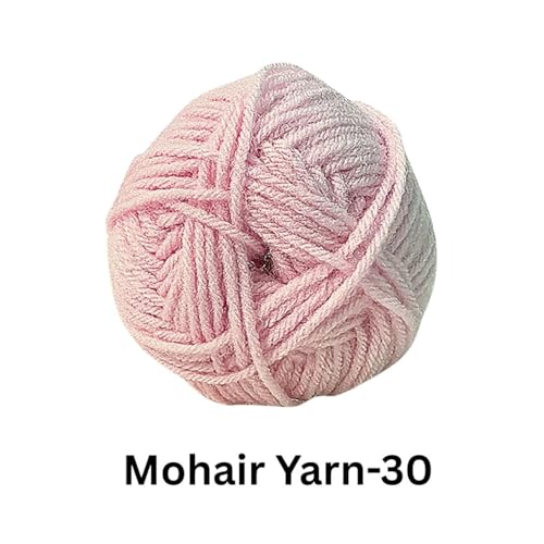 Image of VCR Mohair Nylon Light Pink Yarn, 100 Grams Hank, 196 Meters Length, Acrylic 75%, Mohair Nylon 25%, Pack of 1 Yarn, Soft Crosia Threads, Suitable for Winter Garments.