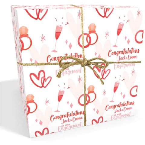 On Your Engagement Personalised Wrapping Paper With 2 Tags - RECYCLABLE Cover