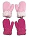 N'Ice Caps Little Kids and Baby Easy-On Sherpa Lined Fleece Mittens - 2 Pair Pack (Pink/Fuchsia Knit (not fleece), 2-3 Years)