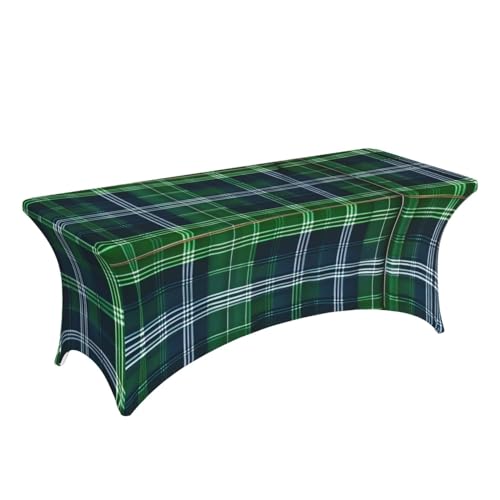 Nappe de table élasthanne extensible bleu écossais pour buffet 1,8 m - 4