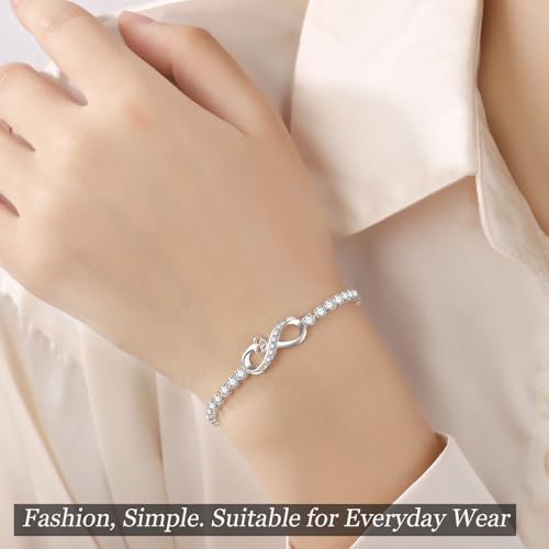 Image of Gift for Best Friends Mom Daughter Girlfriend Wife Grandma Sister Bestie, Infinity Love Heart Bracelets for Birthday Christmas Valentins's Day Mother's Day Jewelry Gifts Adjustable