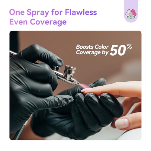 Image of SAVILAND Dilution-Free Airbrush Gel Nail Polish: 6PCS 20ml White Pink Nude Airbrush Paint for Nails 0-Acetone Non-Toxic Airbrush for Nails Gel 28 Days Lasting for Ombre French Nail Art Party
