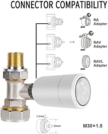 Sandy Beach Smart Heating Anthracite Thermostat TRV Radiator Valves with Zigbee Gateway Connecting to Amazon Alexa Google Home (Gateway + Thermostat)