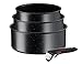 Tefal Ingenio Black Stone L39996 - Set di 4 casseruole, impilabili, rivestimento antiaderente, adatto a induzione, indicatore di temperatura del segnale termico, nero