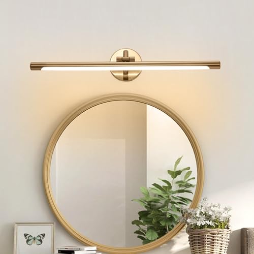 Espejo de baño lámpara LED de diseño minimalista oro con rotación de ángulo