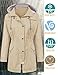 LOMON Raincoat Women Waterproof Long Hooded Trench Coats Lined Windbreaker Travel Jacket Khaki L