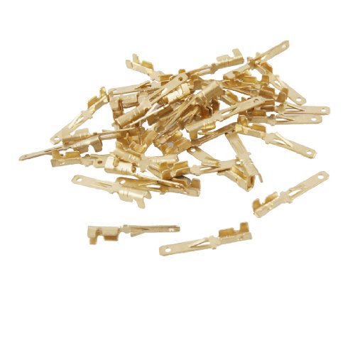Uxcell 2.8Mm Wiring Connectors Male Spade Crimp Terminals 40Pcs Gold Tone #TOP10