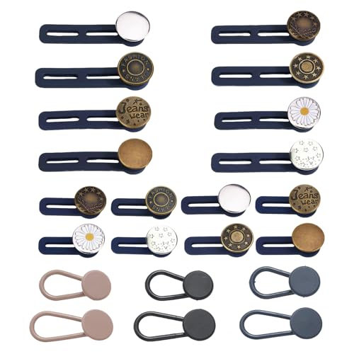 22 Stück Hosenbunderweiterung Knopf Hosenbunderweiterung Metall Verlängerung Jeans Knopfverlängerung Hosenerweiterung Schwangerschaft Hosenbunderweiterung für Damen Herren Jeans