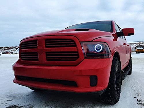 Kit LED Angel Eyes Halo iJDMTOY 6000K para Dodge RAM 2013-2018 miniatura 4