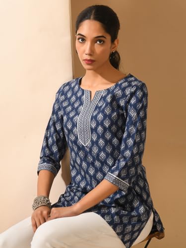 Image of Meesan Women's Casual Ethnic 3 /4 Sleeve Printed Tunic