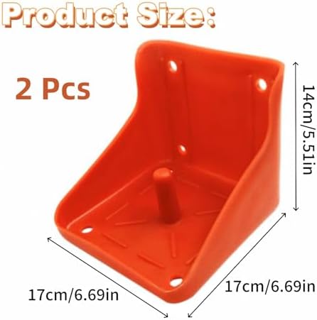 Liyquint 2PCS Heavy Duty Livestock Mineral Block Feeder, Thickened Durable Salt Brick Holder for Cattle Sheep Farm Animals, Ranch Pasture Barn Stall Feeding Equipment. (Orange) - 2