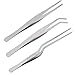YANSHON 3 Pezzi Pinzette da Cucina in Acciaio Inossidabile Set, 6,3 pollici, Pinzette Lunghe, Pinzette da Chef con Punte Seghettate di Precisione, Utensili da Cucina, 3 Stili