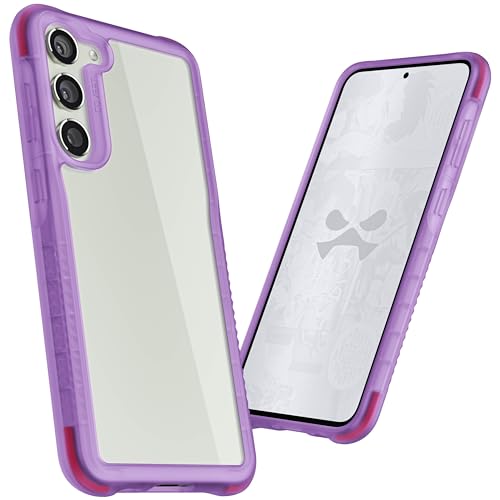 Image of Ghostek Covert Clear Samsung Galaxy S23 Plus Phone Case with Military Grade Shockproof Protection, Non-Slip Grip, Protective Silicone Cover Designed for 2023 Galaxy S23+ (6.6 inch) (Purple)